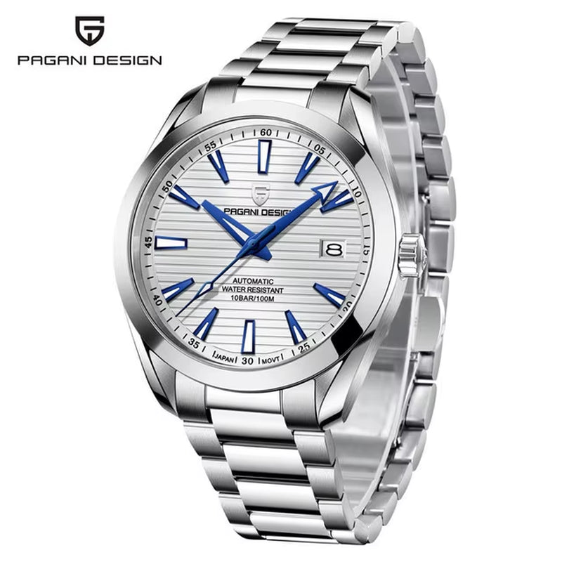 40MM Luxury Men Sports Mechanical Watch Water Resistant 100M Stainless Steel Sapphire Glass Men'S Automatic Clock