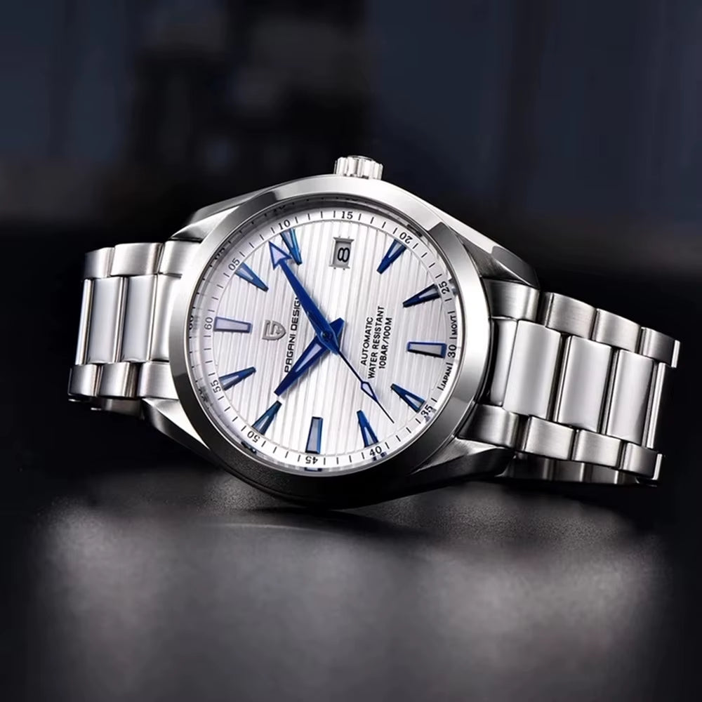 40MM Luxury Men Sports Mechanical Watch Water Resistant 100M Stainless Steel Sapphire Glass Men'S Automatic Clock